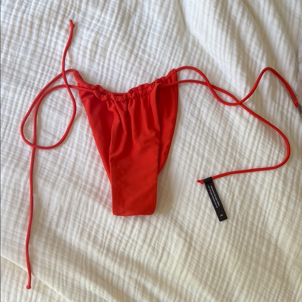 Ark Swimwear Orange ruched string bikini bottom